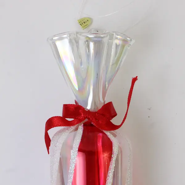 Silvestri The Wonder of Christmas Red & White Glitter Candy Ornament