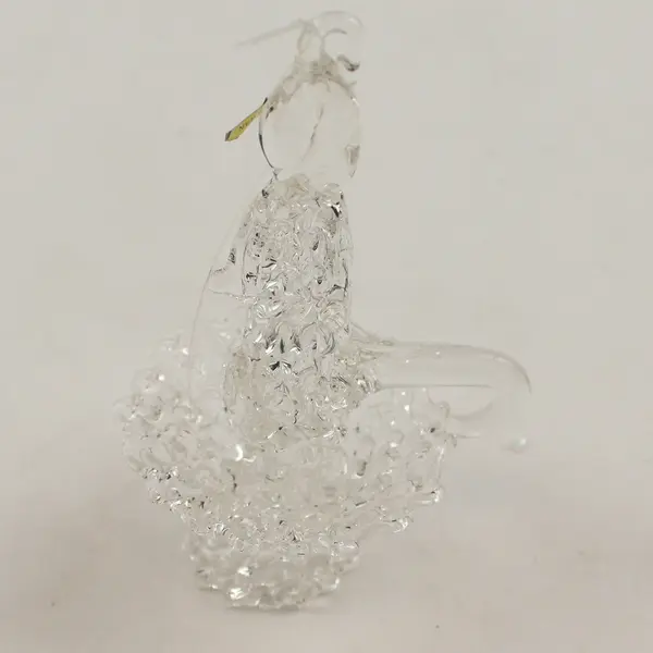 Vintage Spun Glass Candle Holder Ornament w/Candle - New