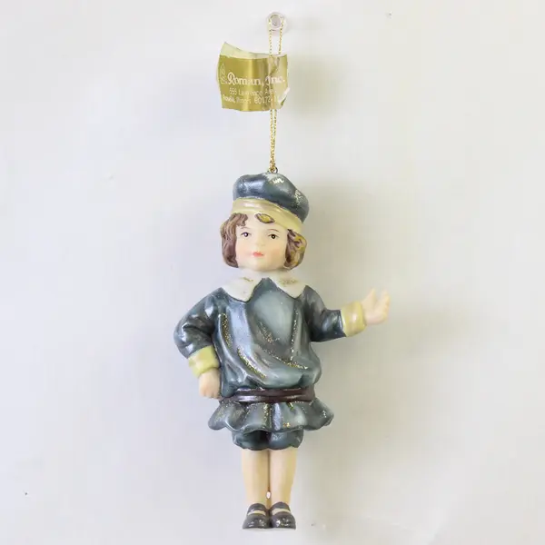 Roman Inc 83128 Victorian Blue Boy Porcelain Christmas Ornament Dangling Legs