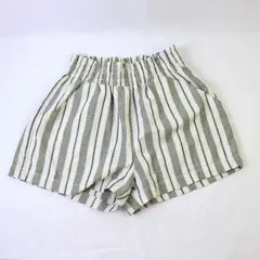 Ci Sono Green Gray & Off-White Striped Shorts Women's Large