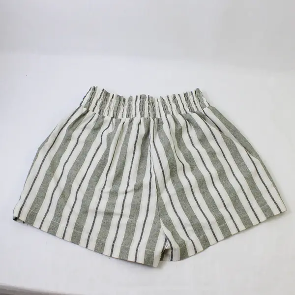 Ci Sono Green Gray & Off-White Striped Shorts Women's Large
