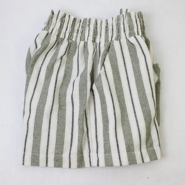 Ci Sono Green Gray & Off-White Striped Shorts Women's Large