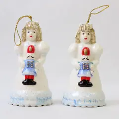 Lot of 2 Porcelain Clara Nutcracker Bell Figurines 
