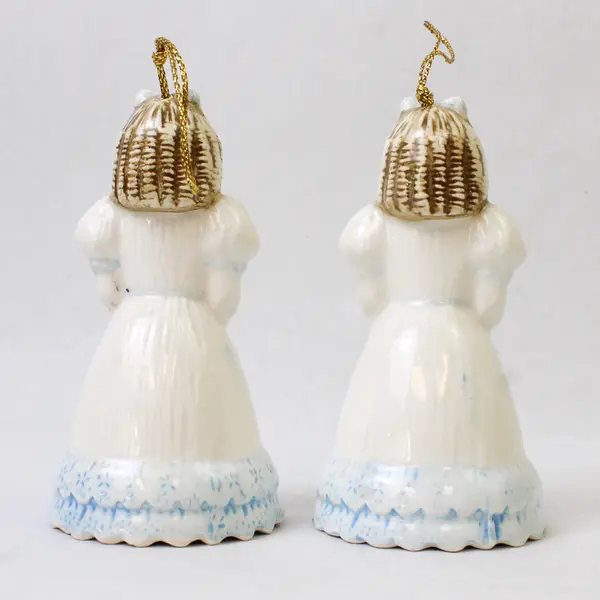 Lot of 2 Porcelain Clara Nutcracker Bell Figurines 