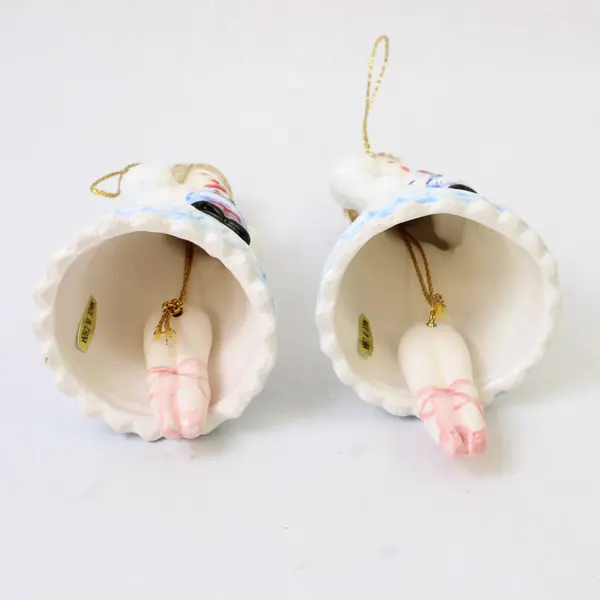 Lot of 2 Porcelain Clara Nutcracker Bell Figurines 