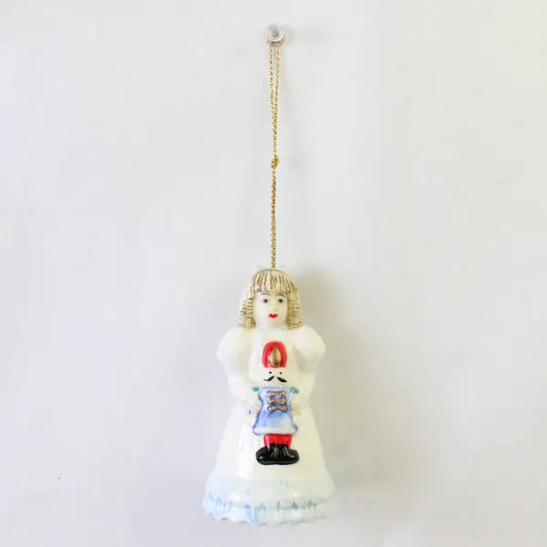 Lot of 2 Porcelain Clara Nutcracker Bell Figurines 