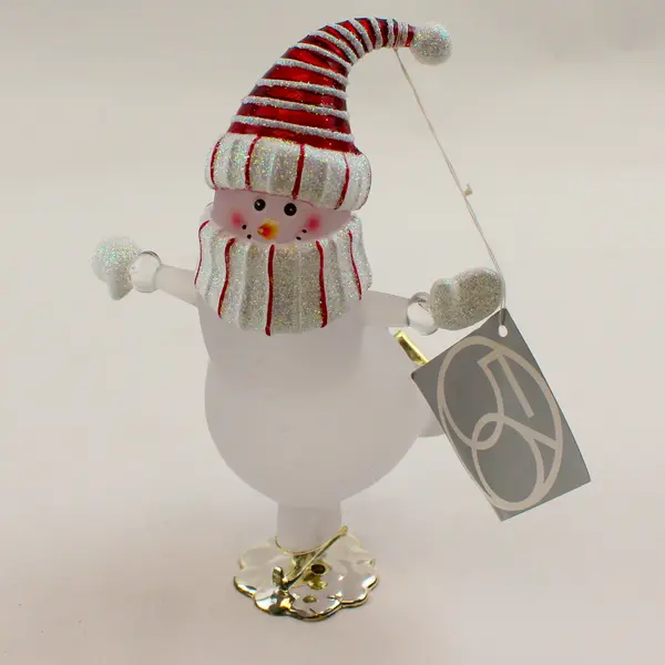 Department 56 Acrylic Frosted Snowman Ice Skating Figurine #44635 New