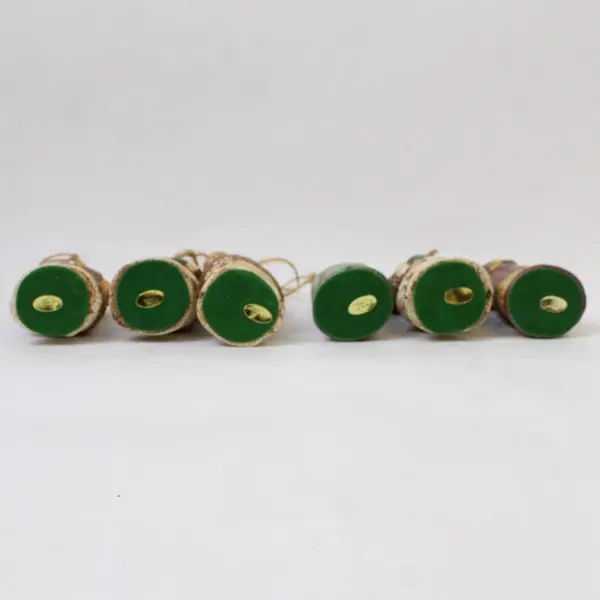 Lot of 6 Vintage-Style Crackle-Glaze Santa Claus Ornaments - New