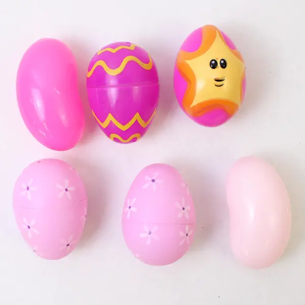 Lot 22 Assorted Fillable Easter Plastic Eggs-Jelly Bean Shaped and Decorative 