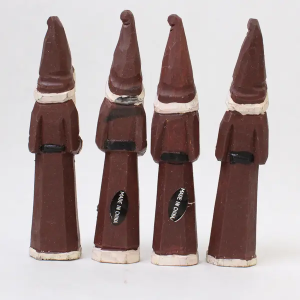Vintage Wooden Santas Folk-Art Hand-Carved