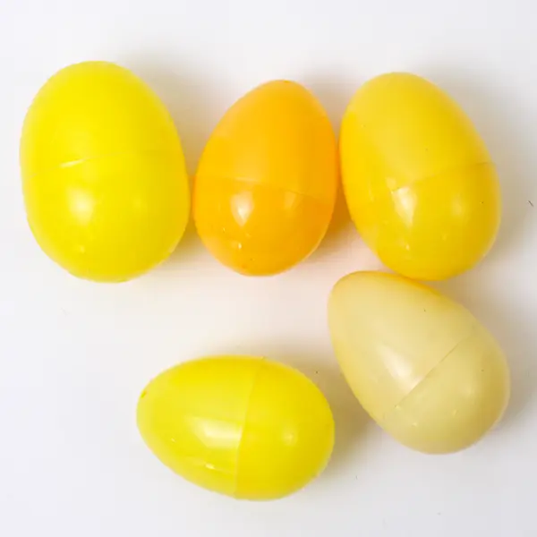 Lot of 15 Small Fillable Easter Plastic Eggs, Yellow Shades 