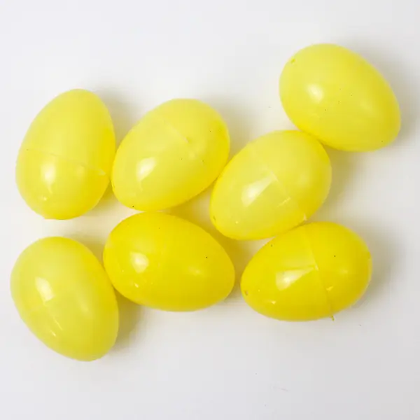 Lot of 15 Small Fillable Easter Plastic Eggs, Yellow Shades 