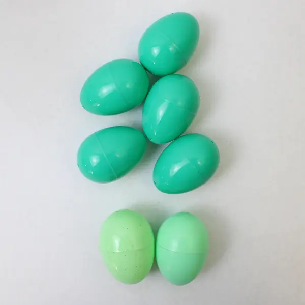 Lot 25 Assorted Fillable Easter Plastic Eggs, Blue and Green Shades 