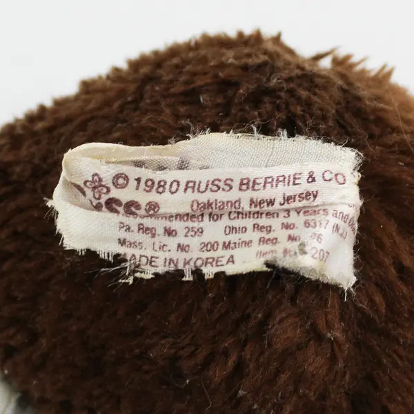 1980 Russ Berrie Holly Plush Bear 6.5" Brown And White