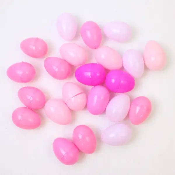 Lot 22 Assorted Fillable Easter Plastic Eggs, Pink Shades