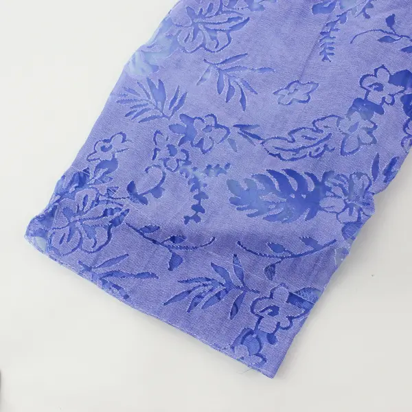 Salon Studio Purple Sheer Floral Quarter Length Sleeve Button Up Women's Size XL