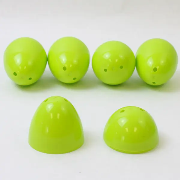 Lot of 12 Plastic Easter Egg Shells, Green Shades 