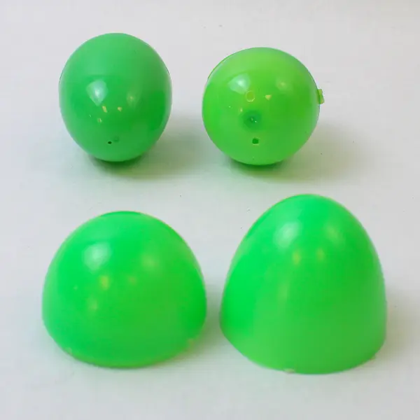 Lot of 12 Plastic Easter Egg Shells, Green Shades 