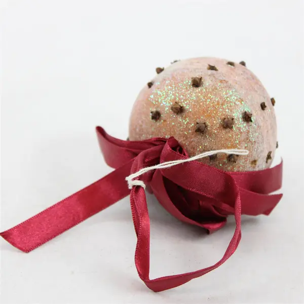 Pomander Ornament with Cloves Handcrafted Holiday Decoration 3in New