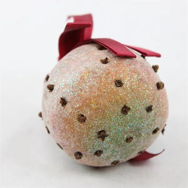 Pomander Ornament with Cloves Handcrafted Holiday Decoration 3in New