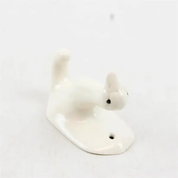 Set of 2 White Ceramic Goose Wall Hooks Farmhouse Kitchen Bathroom