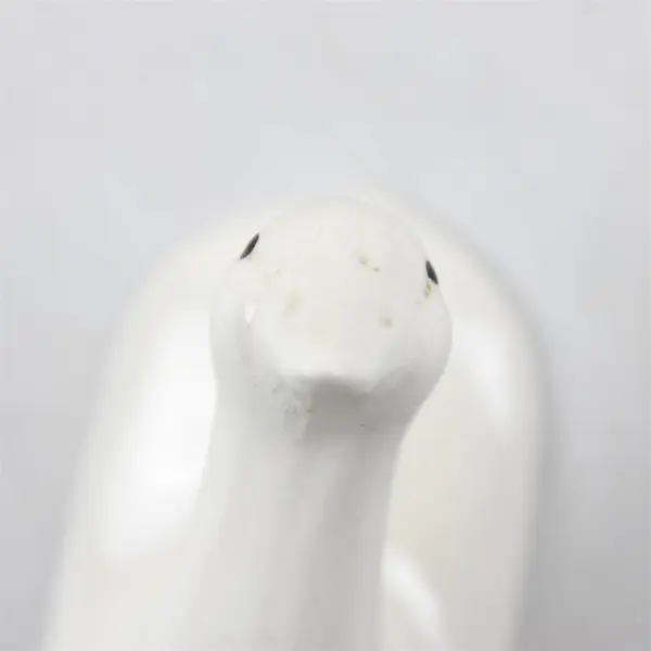 Set of 2 White Ceramic Goose Wall Hooks Farmhouse Kitchen Bathroom