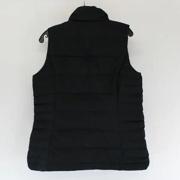 Lands' End Black Zip-Up Puffer Vest Women's Medium 10-12