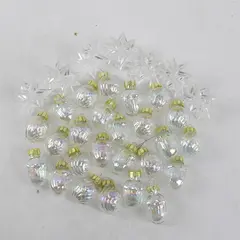Mixed Lot of 25 Iridescent Mini Ornaments + 7 Star Light Covers 
