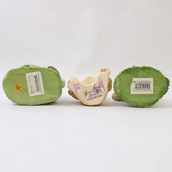 Lot of 3 Decorative Easter Bunny Rabbit Figurines with Fuzzy Texture, 1998