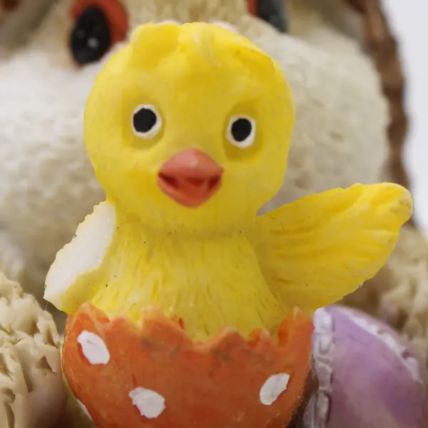 Lot of 3 Decorative Easter Bunny Rabbit Figurines with Fuzzy Texture, 1998