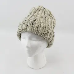 Handmade Women's Off-White Marled Knit Beanie Hat One Size