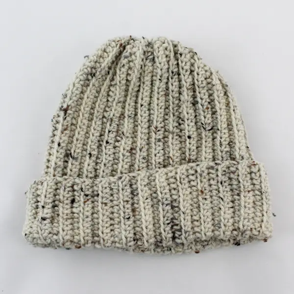 Handmade Women's Off-White Marled Knit Beanie One Size