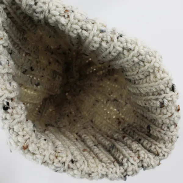 Handmade Women's Off-White Marled Knit Beanie One Size