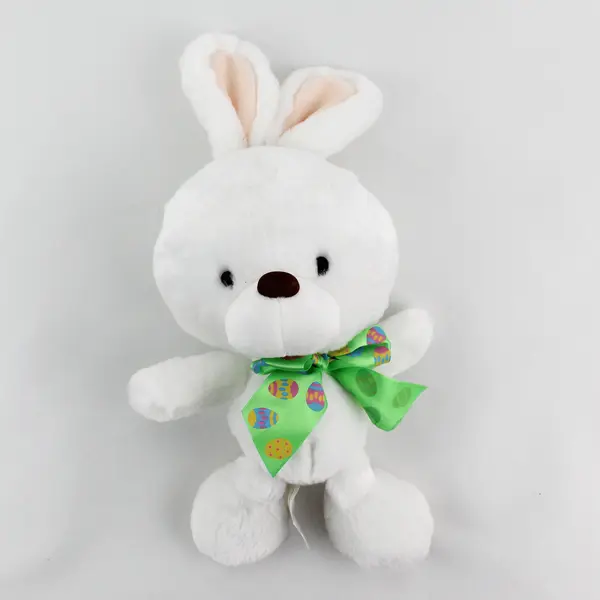 White Plush Rabbit w/ Cute Bow American Greetings Easter Bunny, 13.8"