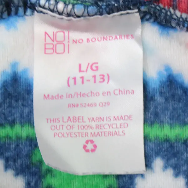 No Boundaries Winter Snowman Pattern Fuzzy Pajama Hoodie Juniors' Large 11-13