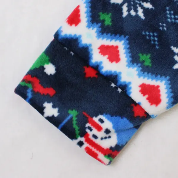 No Boundaries Winter Snowman Pattern Fuzzy Pajama Hoodie Juniors' Large 11-13