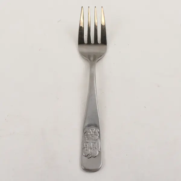 Amefa AFS14 Pattern 18/10 SS Youth Fork Engraved Animal 5.5" Rare HTF Item