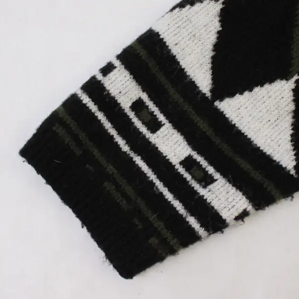 GNW Green Black & White Southwestern Style Open-Front Cardigan Women's 1X