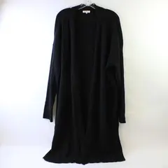 Margeaux & Ellie Black Ribbed Open-Front Cardigan Women's 2X