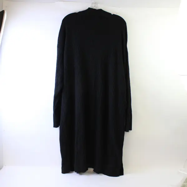 Margeaux & Ellie Black Ribbed Open-Front Cardigan Women's 2X