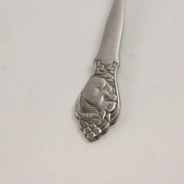 VTG Zilmeta Gero ZIL12 Pattern SS Infant Feeding Spoon Engraved Squirrel 5.25" 