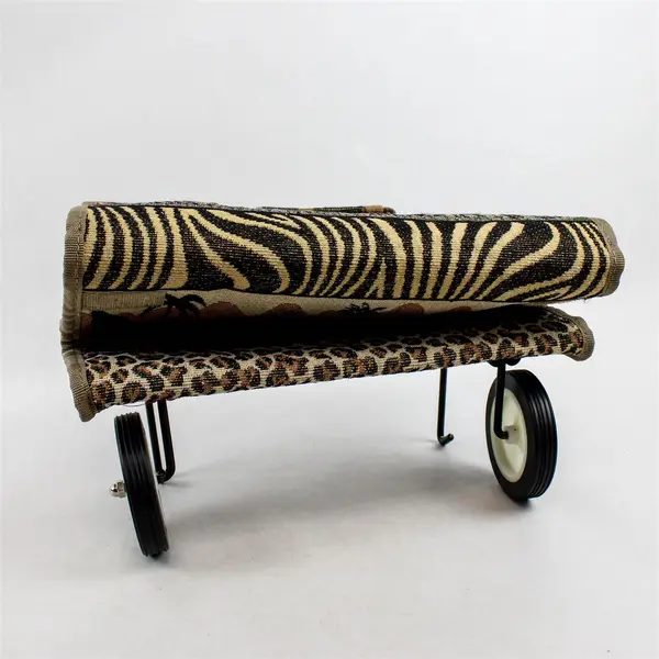 Safari Tapestry Rolling Tote Bag Foldable Compact Travel Shopping Cart