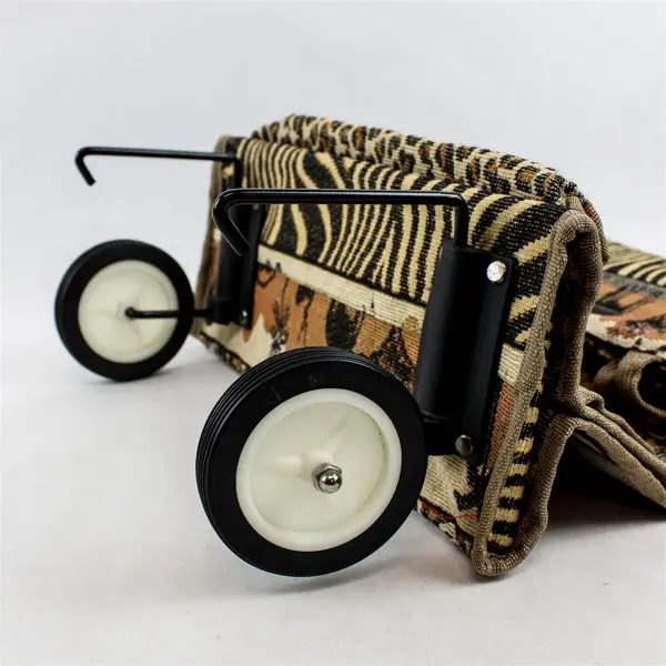 Safari Tapestry Rolling Tote Bag Foldable Compact Travel Shopping Cart