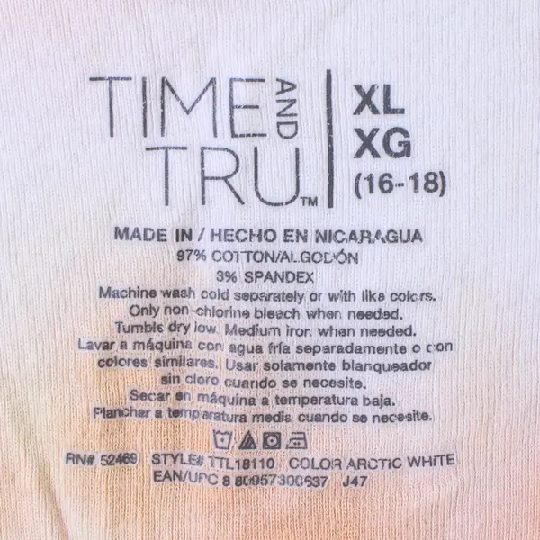 Time And True Orange and Yellow Tank Top Women's XL 16-18