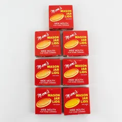  7 Boxes Of 12 MOM'S Wide Mouth Mason Jar Canning Lids 