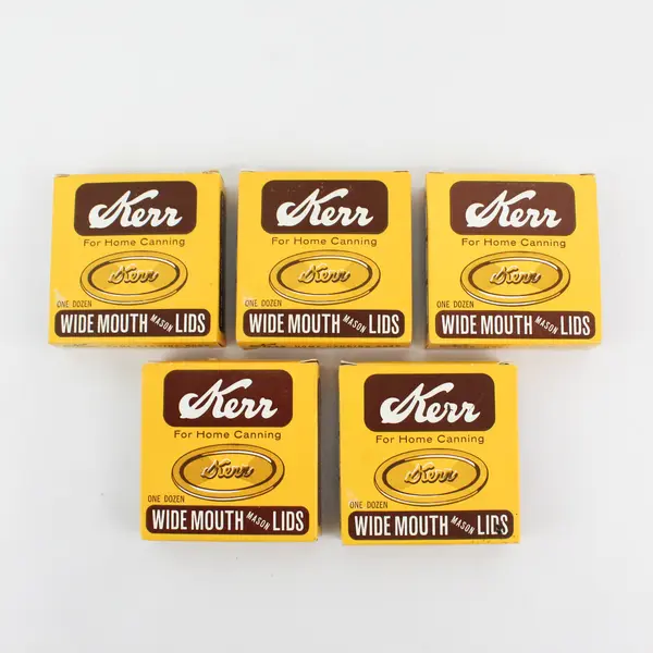 5 Boxes Of 12 Vintage KERR Wide Mouth MASON Canning Jar Lids