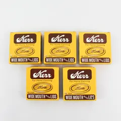 5 Boxes Of 12 Vintage KERR Wide Mouth MASON Canning Jar Lids