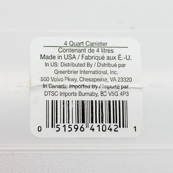 4 Qt Plastic Canister with Lid Kitchen Pantry Storage Durable Used