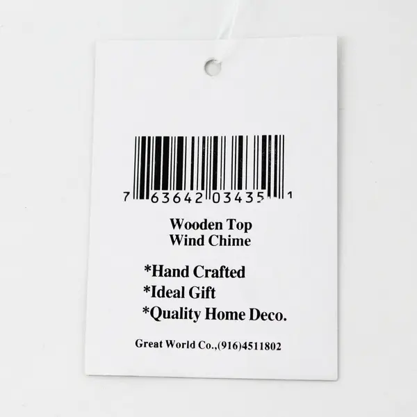 Great World Co. Wooden And Metal Top Wind Chime Home Decor Indoor/Outdoor