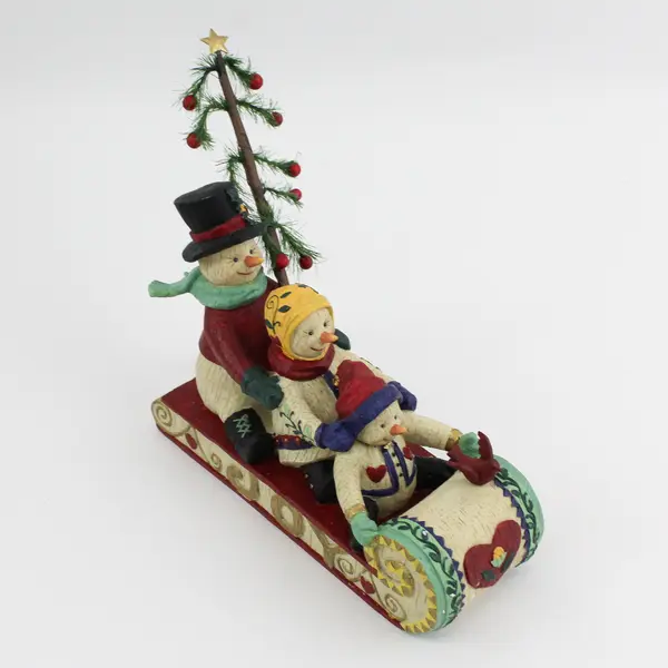 Demdaco 1999 K Killip Multicolor Snow Family On Sled Resin Figurine #12017